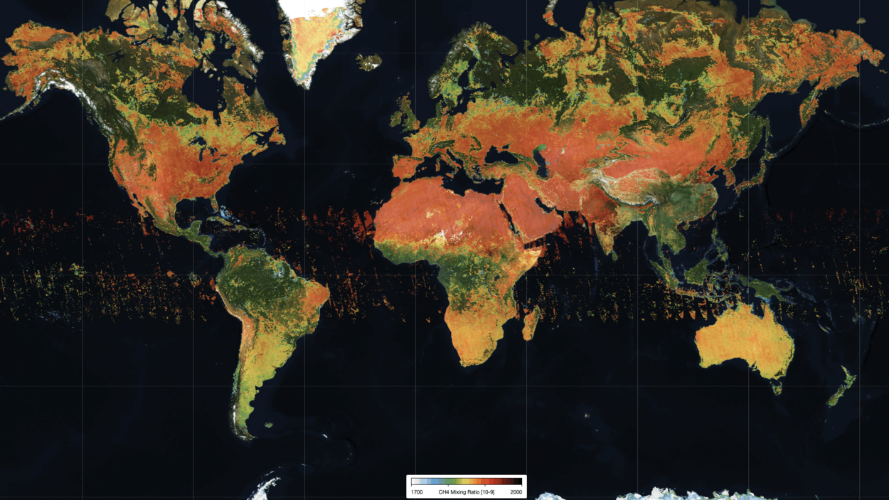 Global image of TROPOMI Methane, 202301004